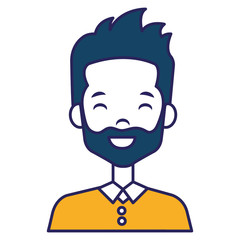 young and casual man with beard avatar character vector illustration design