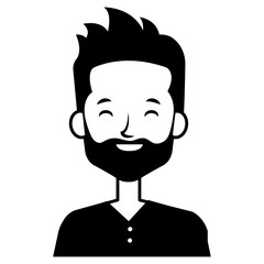 young and casual man with beard avatar character vector illustration design