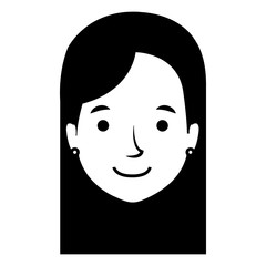 young head woman character vector illustration design