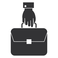 hand with portfolio briefcase isolated icon vector illustration design