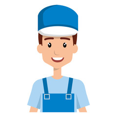 plumber worker avatar character vector illustration design