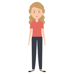 young and casual woman character vector illustration design