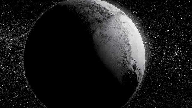 Planet Pluto. Beautiful 3d animation of The Pluto planet rotates with alpha channel. Planet Pluto animation
