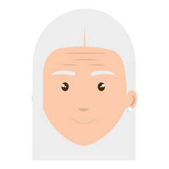 cute grandmother head avatar character vector illustration design