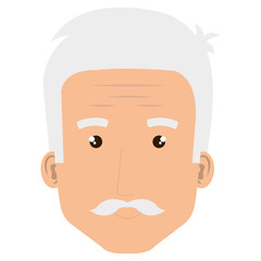 cute grandfather head avatar character vector illustration design