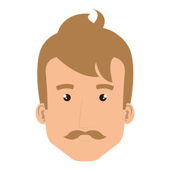 young man head avatar character vector illustration design