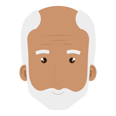 cute grandfather head avatar character vector illustration design