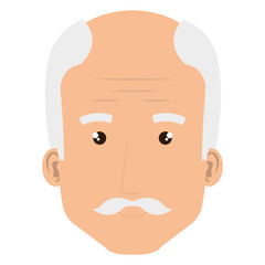 cute grandfather head avatar character vector illustration design