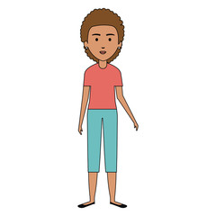 young and casual woman character vector illustration design