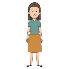 young and casual woman character vector illustration design