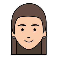 Fototapeta premium young head woman character vector illustration design