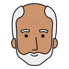 cute grandfather head avatar character vector illustration design