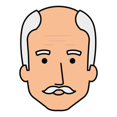 cute grandfather head avatar character vector illustration design