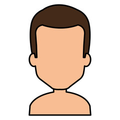 young man shirtless avatar character vector illustration design