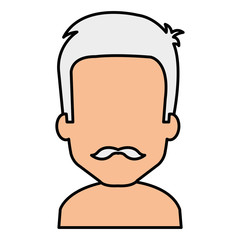cute grandfather shirtless avatar character vector illustration design
