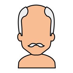 cute grandfather shirtless avatar character vector illustration design