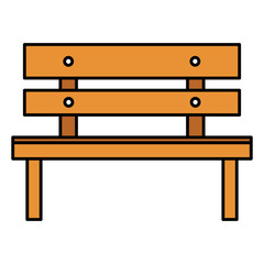 park chair wooden icon vector illustration design