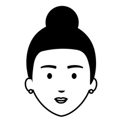 Obraz na płótnie Canvas young head woman character vector illustration design