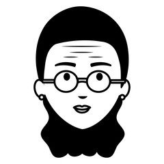 cute grandmother head avatar character vector illustration design
