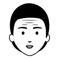 cute grandmother head avatar character vector illustration design