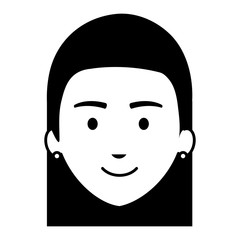 young head woman character vector illustration design