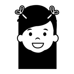 cute and little girl head vector illustration design