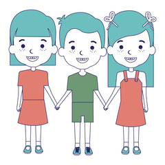 group of kids avatars characters vector illustration design
