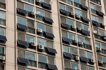 Solar panels on a apartment 
