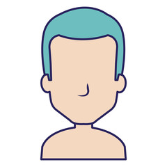 young man shirtless avatar character vector illustration design
