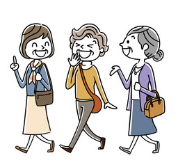 シニア女性：お出かけ、旅行、外出、友達