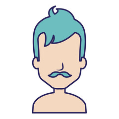 young man shirtless avatar character vector illustration design