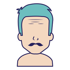 cute grandfather shirtless avatar character vector illustration design