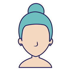 young woman shirtless character vector illustration design