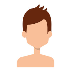 young man shirtless avatar character vector illustration design