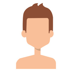 young man shirtless avatar character vector illustration design