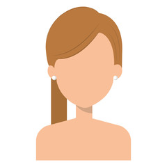 young woman shirtless character vector illustration design