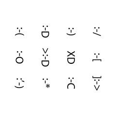 Set of emoticons, emoji of punctuation. Characters isolated. Vector