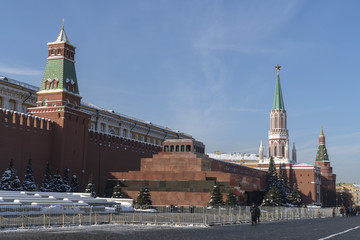 Fototapeta premium Красная площадь зимним, морозным днем.