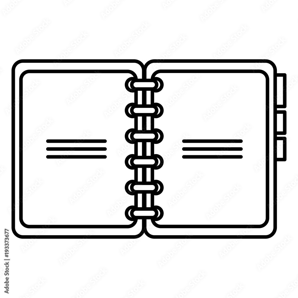 Poster notebook with tabs icon vector illustration design