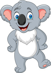 Cartoon little koala posing
