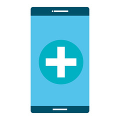 smartphone device with medical app vector illustration design