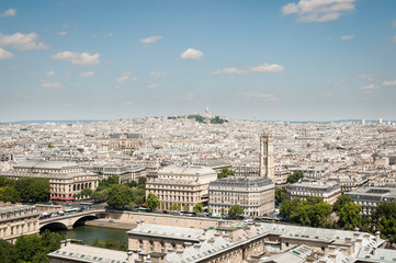 Aerial view of Paris towards Montmartre