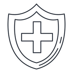 shield with cross icon vector illustration design
