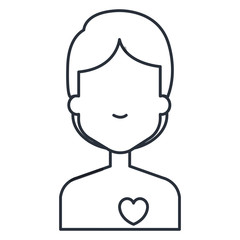 woman with heart icon vector illustration design