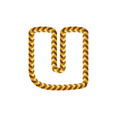 Obraz premium U Braid Letter Logo Icon Design
