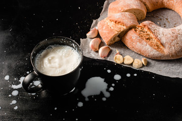 Traditional Galician white bread with milk