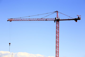 Crane working, in a sunny day