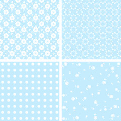 Floral vintage pattern set.