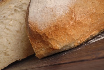 Bread on a wood table / background