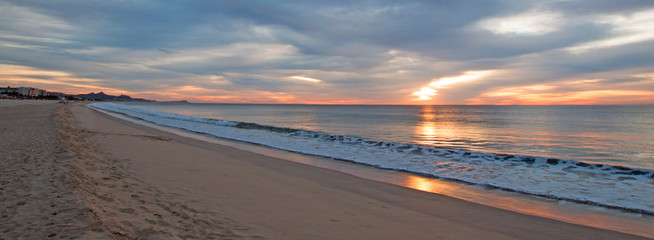 Sunrise on beach in San Jose Del Cabo in Baja California Mexico BCS
